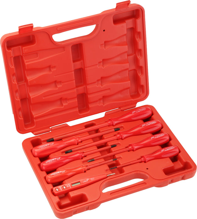 Insulated Screwdriver Set Phillips & Slotted with Test Pencil 8-Piece