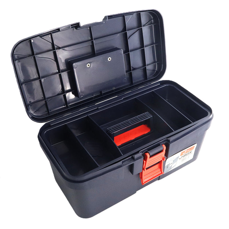 16-Inch Plastic Tool Box with Tray