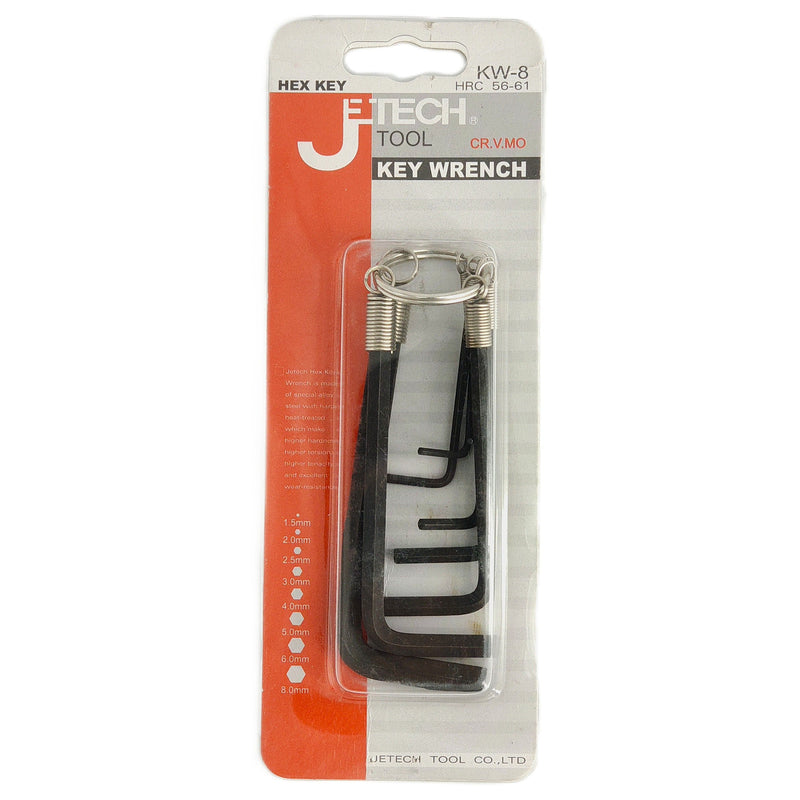 Hex Key Set 8-Piece Metric (1.5–8mm) Keyring