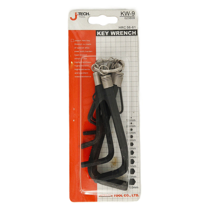 Hex Key Set 9-Piece Metric (1.5–8mm) Keyring