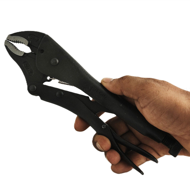 10-Inch Curved Jaws Black Locking Pliers with Wire Cutter