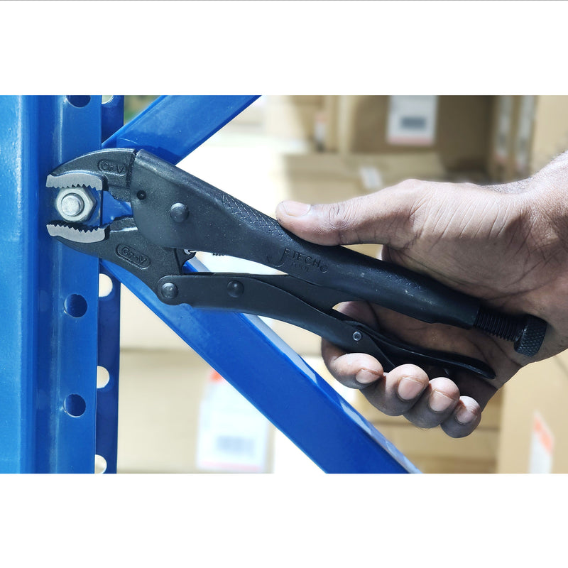 10-Inch Curved Jaws Black Locking Pliers with Wire Cutter