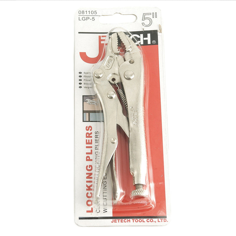 Locking Pliers 5-Inch Curved Jaw with Cutter