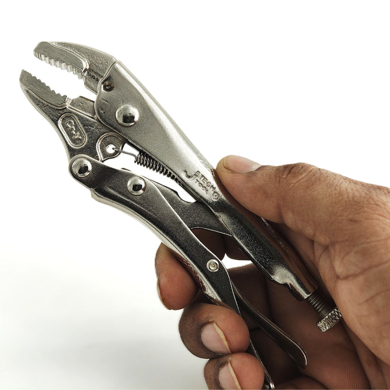 Locking Pliers 5-Inch Curved Jaw with Cutter