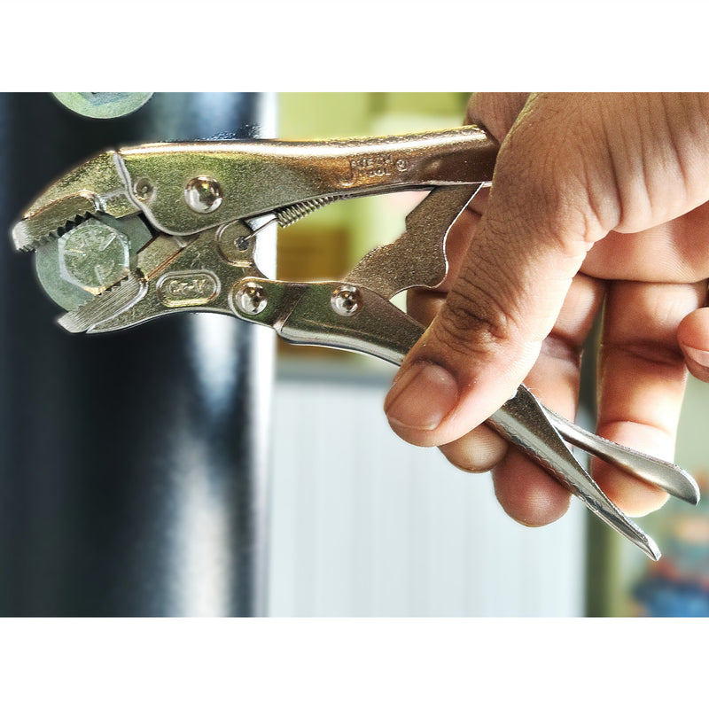 Locking Pliers 5-Inch Curved Jaw with Cutter