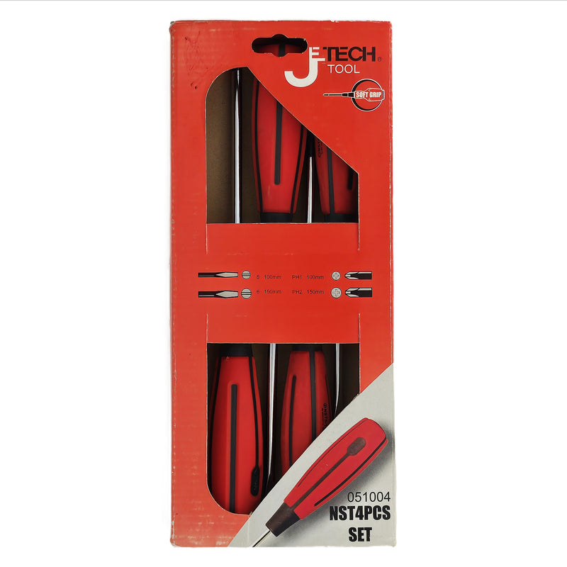 Softgrip Screwdriver Set Phillips & Slotted 4-Piece