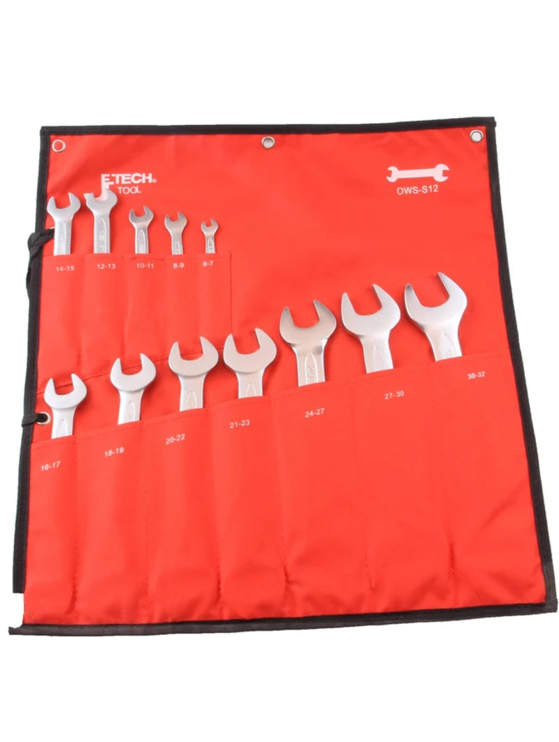 Double Open Wrench Set Metric 12-Piece (6–32mm)