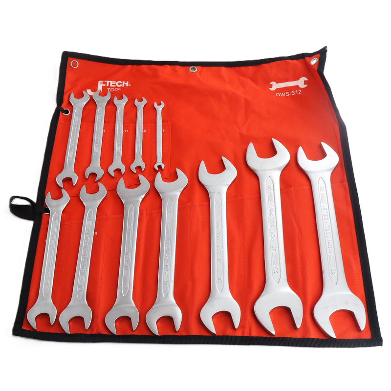 Double Open Wrench Set Metric 12-Piece (6–32mm)