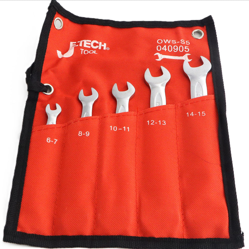 Double Open Wrench Set Metric 5-Piece (6–15mm)