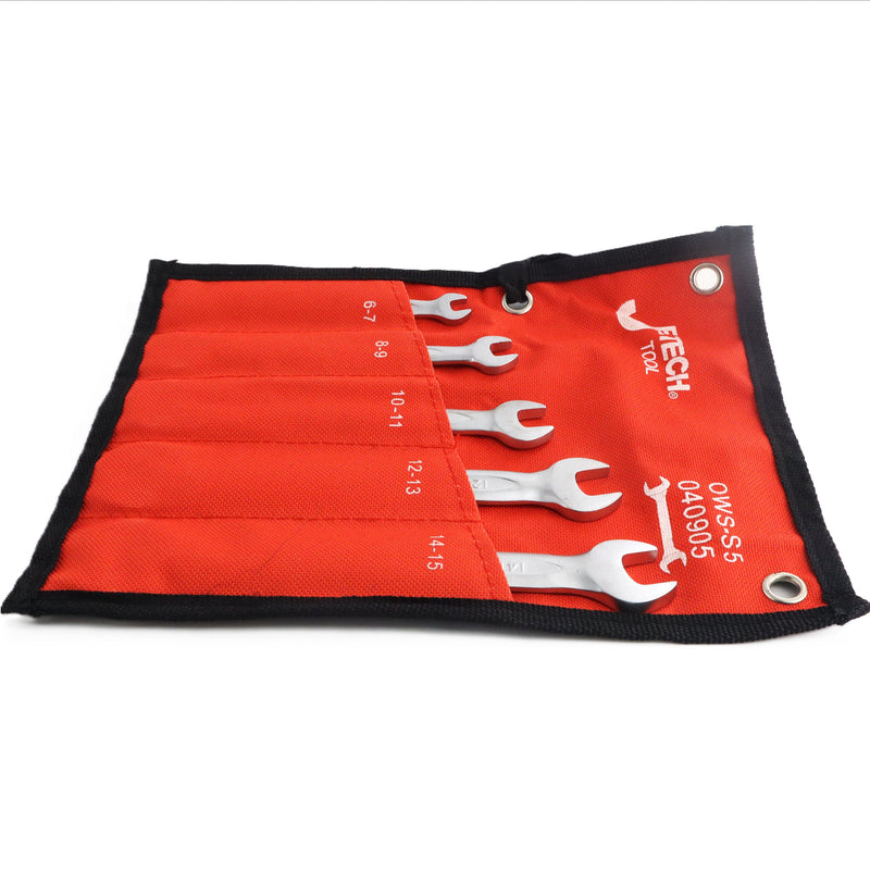 Double Open Wrench Set Metric 5-Piece (6–15mm)