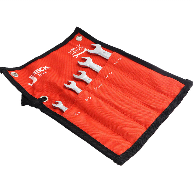 Double Open Wrench Set Metric 5-Piece (6–15mm)