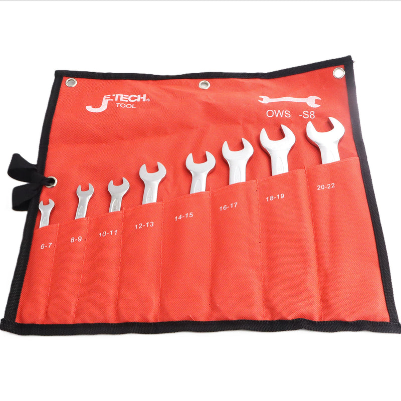 Double Open Wrench Set Metric 8-Piece (6–22mm)