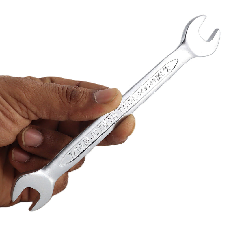 Double Open End Wrench, Size 7/16 x 1/2 inch