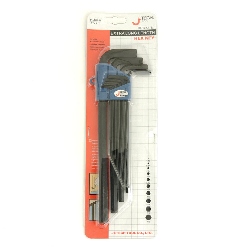 Hex Key Set 10-Piece SAE (1/16″–1/2″)