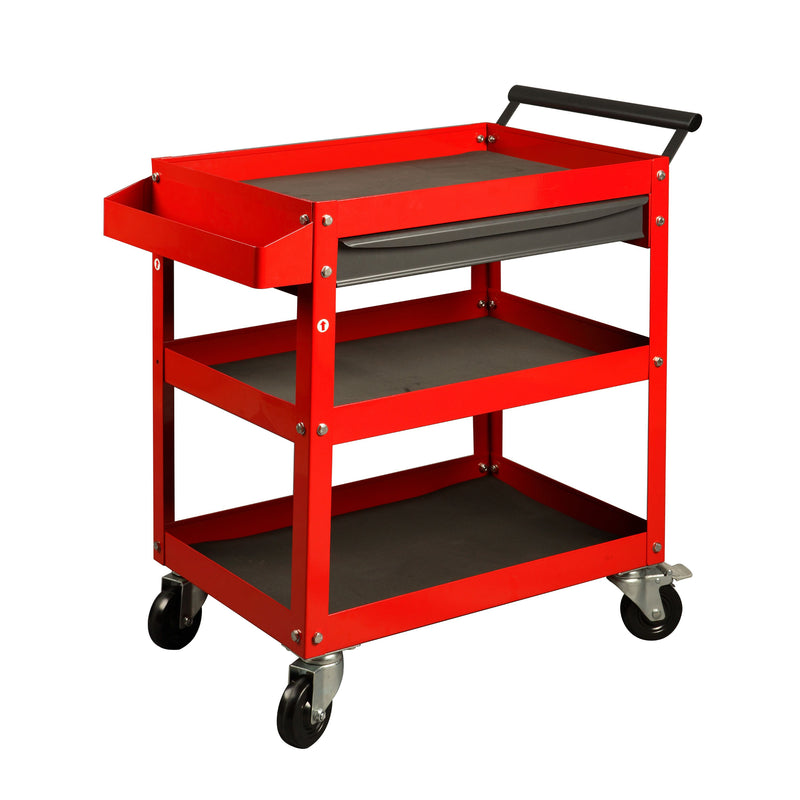 4-Tier Rolling Tool Cart with Drawer Heavy-Duty Steel