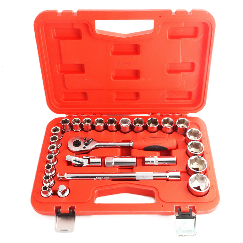 Socket Set 27-Piece 1/2-Inch Drive Metric & SAE