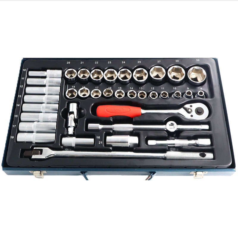 Socket Set 37-Piece 1/2-Inch Drive Metric (8–32mm & 10–19mm Deep)