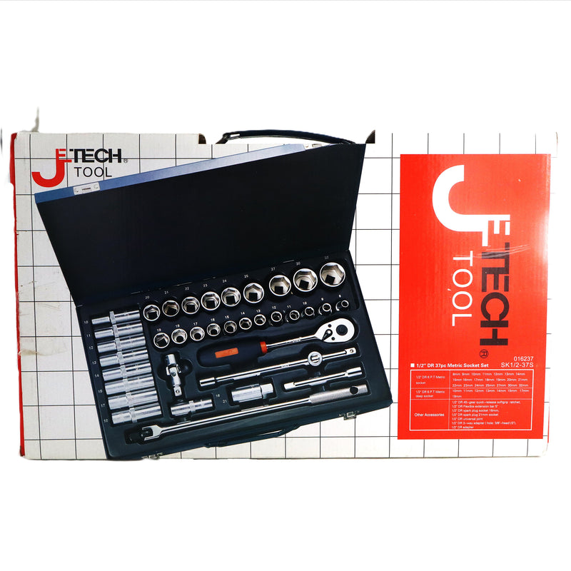 Socket Set 37-Piece 1/2-Inch Drive Metric (8–32mm & 10–19mm Deep)