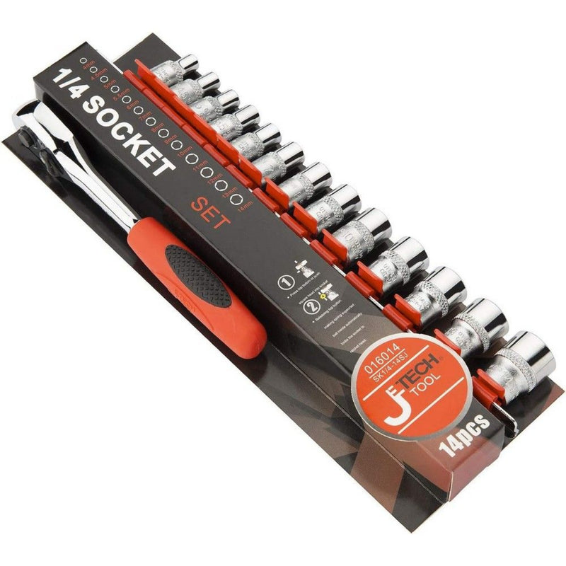 Socket Set 14-Piece 1/4-Inch Drive Metric (4–14mm)