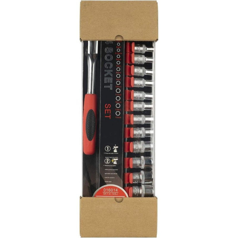 Socket Set 14-Piece 1/4-Inch Drive Metric (4–14mm)
