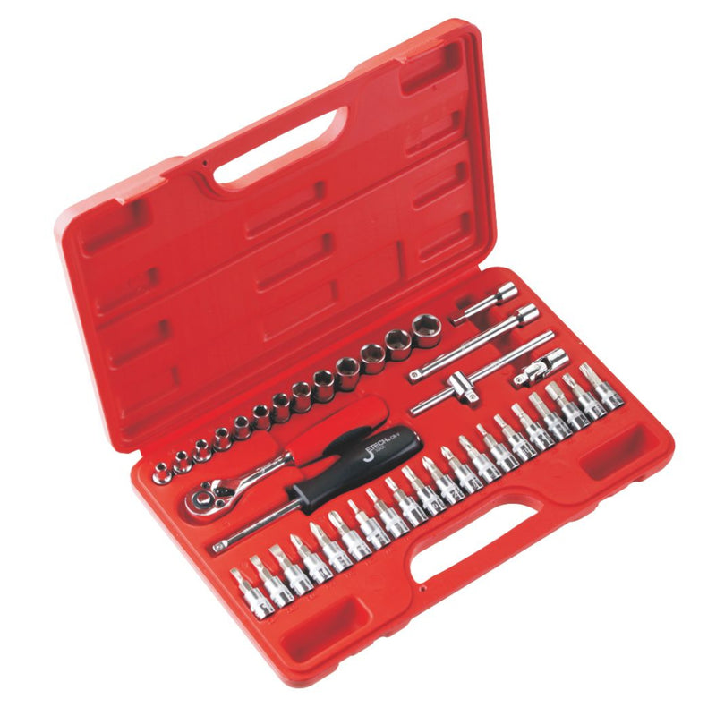 Socket Set 39-Piece 1/4-Inch Drive Metric (4–14mm) with Bit Sockets & Accessories