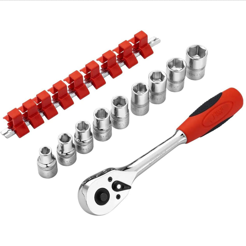 Socket Set 10-Piece 1/2-Inch Drive Metric (8–19mm)