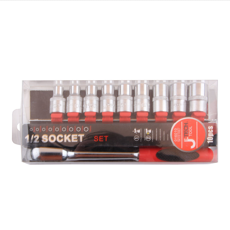 Socket Set 10-Piece 1/2-Inch Drive Metric (8–19mm)