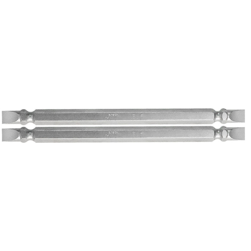 Double-Ended Slotted Screwdriver Bits, 110mm Long Shaft, 20-Piece