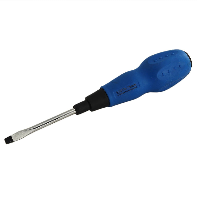 Slotted Screwdriver 5×75mm Soft Grip