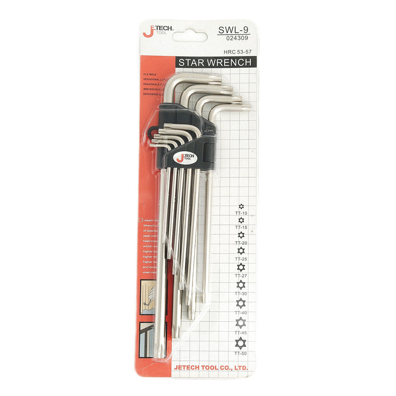 Torx Key Set 9-Piece Tamper-Resistant (TT10–TT50)