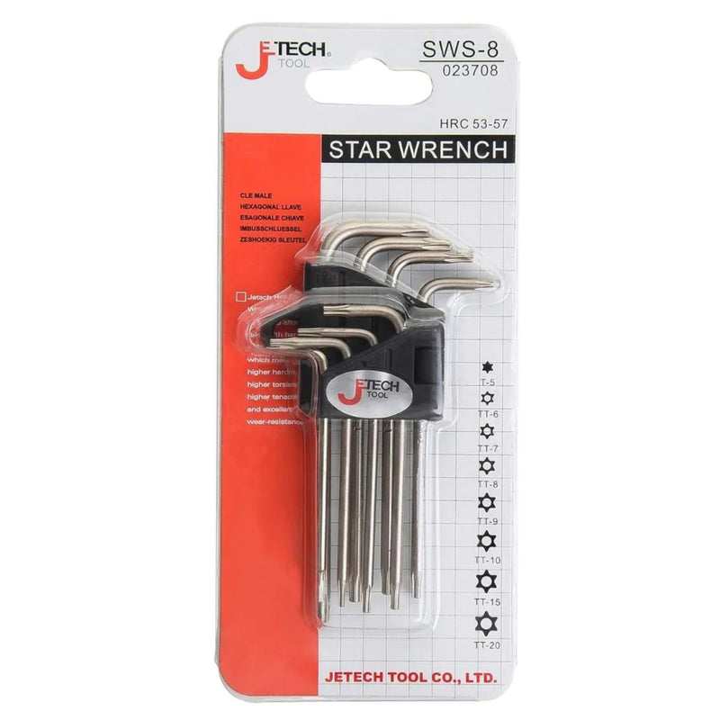 Torx Key Set 8-Piece Tamper-Resistant (T5–TT20)