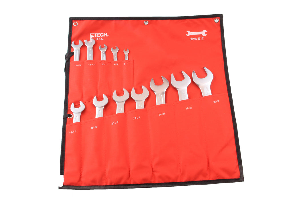 Double Open Wrench Set Metric 12-Piece (6–32mm)