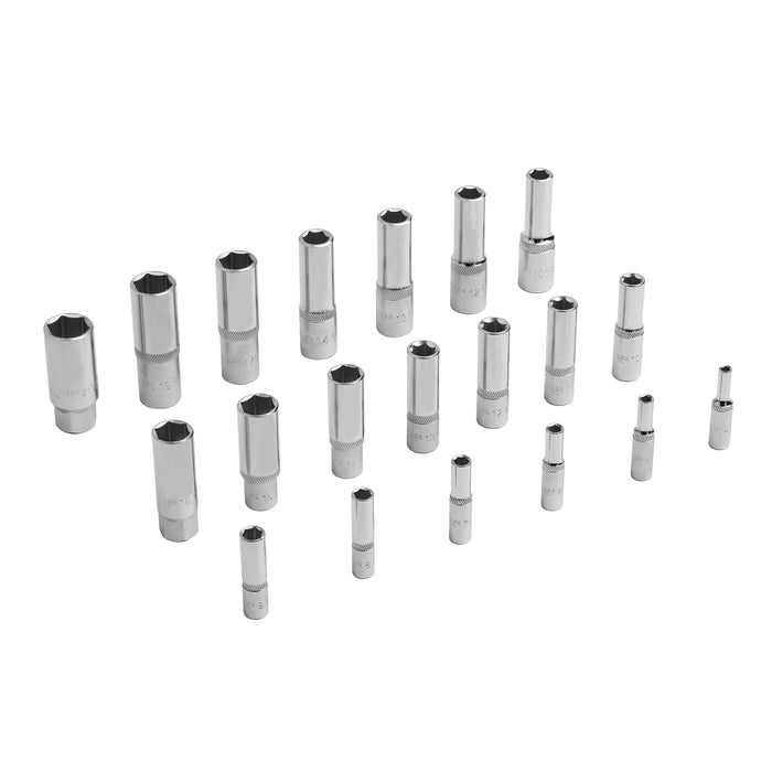 Socket Wrench Set 150-Piece 1/2, 3/8 & 1/4-Inch Drive Metric & SAE with Accessories