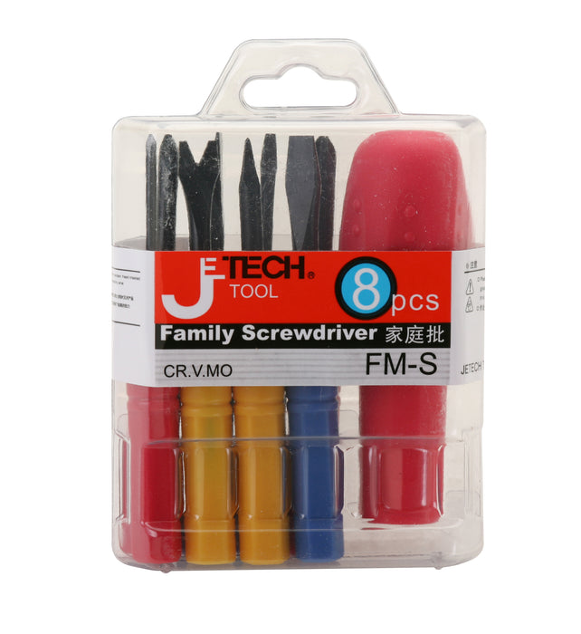 Family Screwdriver Set Phillips & Slotted, Awl & Puller, Small (8-Piece)