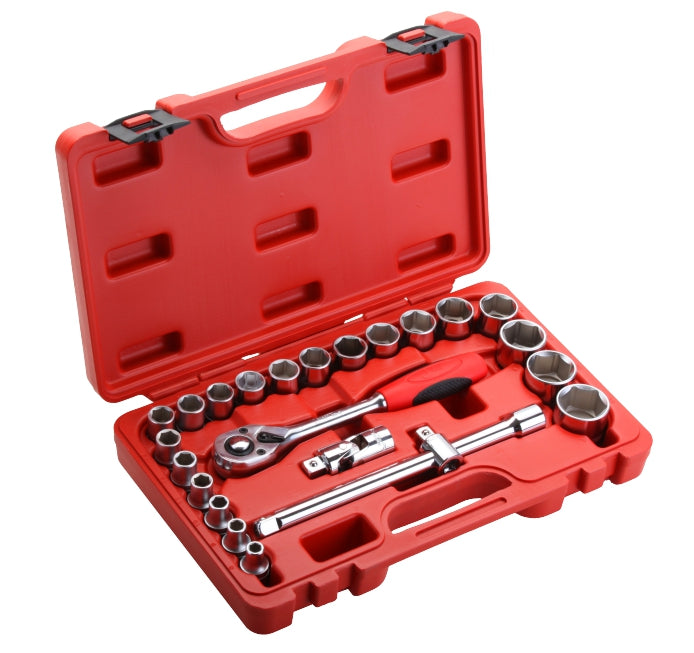 Socket Set 24-Piece 1/2-Inch Drive Metric (8–32mm)