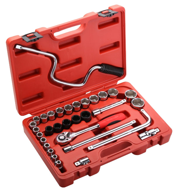 Socket Set 32-Piece 1/2-Inch Drive Metric with Accessories