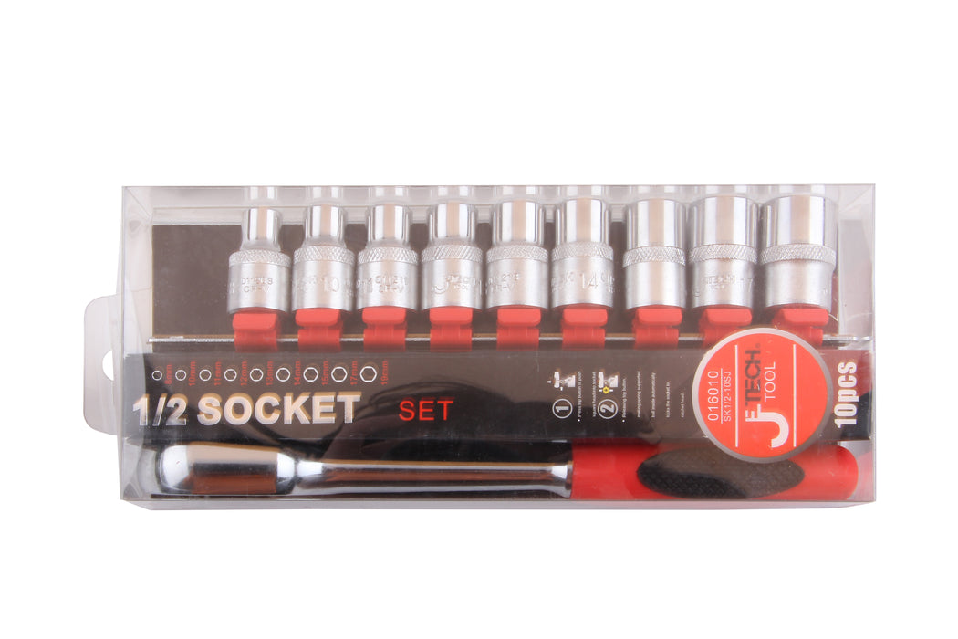 Socket Set 10-Piece 1/2-Inch Drive Metric (8–19mm)