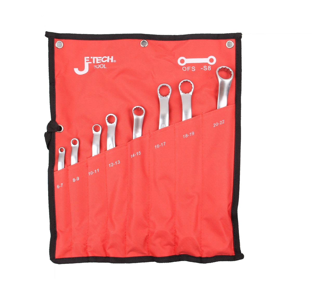 Double Offset Box End Wrench Set Metric 8-Piece (6–22mm) — Jetech Tools